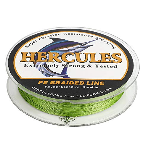 HERCULES Super Cast 300M 328 Yards Braided Fishing Line 40 LB Test for Saltwater Freshwater PE Braid Fish Lines Superline 8 Strands - Army Green, 40LB (18.1KG), 0.32MM - Image 4