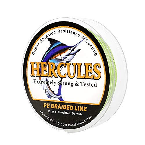 HERCULES Super Cast 300M 328 Yards Braided Fishing Line 40 LB Test for Saltwater Freshwater PE Braid Fish Lines Superline 8 Strands - Army Green, 40LB (18.1KG), 0.32MM - Image 1