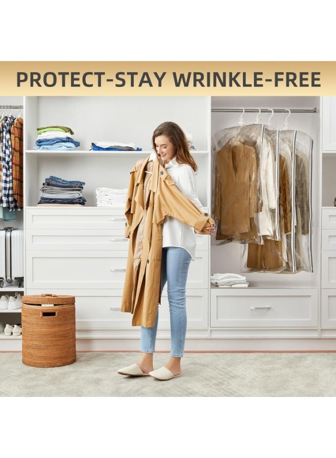 TAILI Hanging Vacuum Sealer Storage Space Saver Bags for Clothes, Suits, Coats or Jackets, 4 Pack Jumbo 53x27.6 Inches, Clear - Image 2