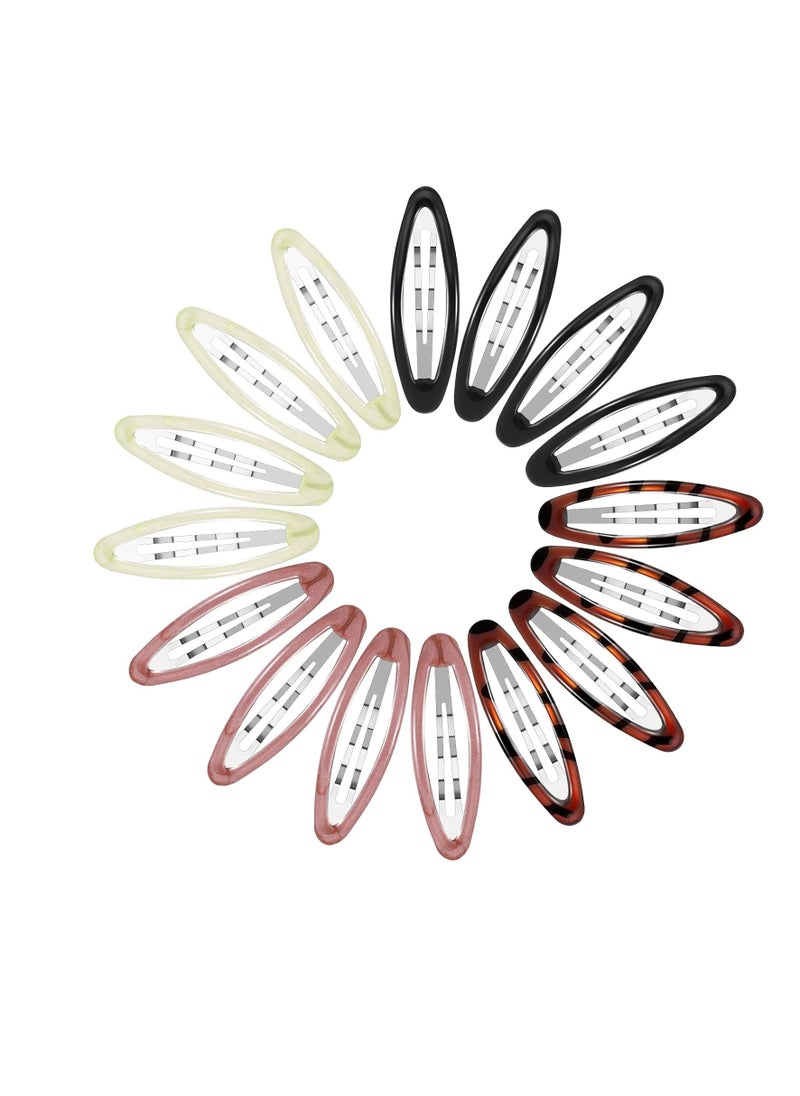 WILLBOND 16 Pieces 2.8 Inch Big Oval Water Drop Shape Women Hair Clips Metal Stoving Varnish No Slip Hair Barrettes for Girls Women Hair Accessories (Adorable Color)  - Image 1