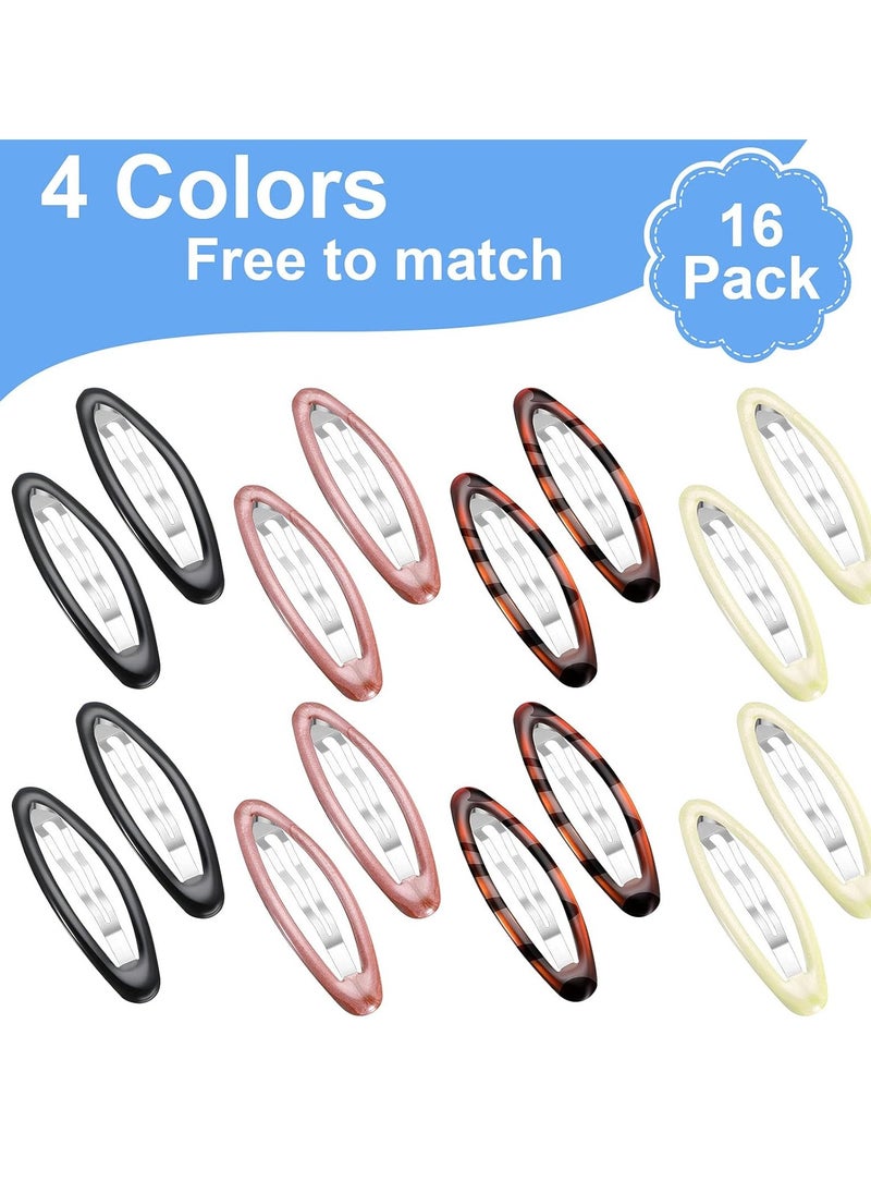WILLBOND 16 Pieces 2.8 Inch Big Oval Water Drop Shape Women Hair Clips Metal Stoving Varnish No Slip Hair Barrettes for Girls Women Hair Accessories (Adorable Color)  - Image 2