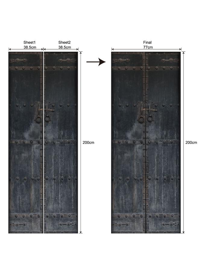 Bluejw 77/90cm3D High Simulation Door Series Door Stickers Removable Waterproof Wall Stickers Bedroom Living Room PVC Stickers A Generation Of Hair - Image 1