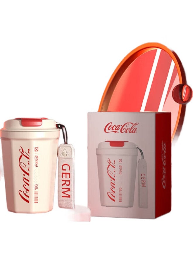 Germ Cola Insulated Mug With Flip Lid For Men And Women, Portable Coffee Thermos Cup For Car, 390Ml Trendy White - Image 1