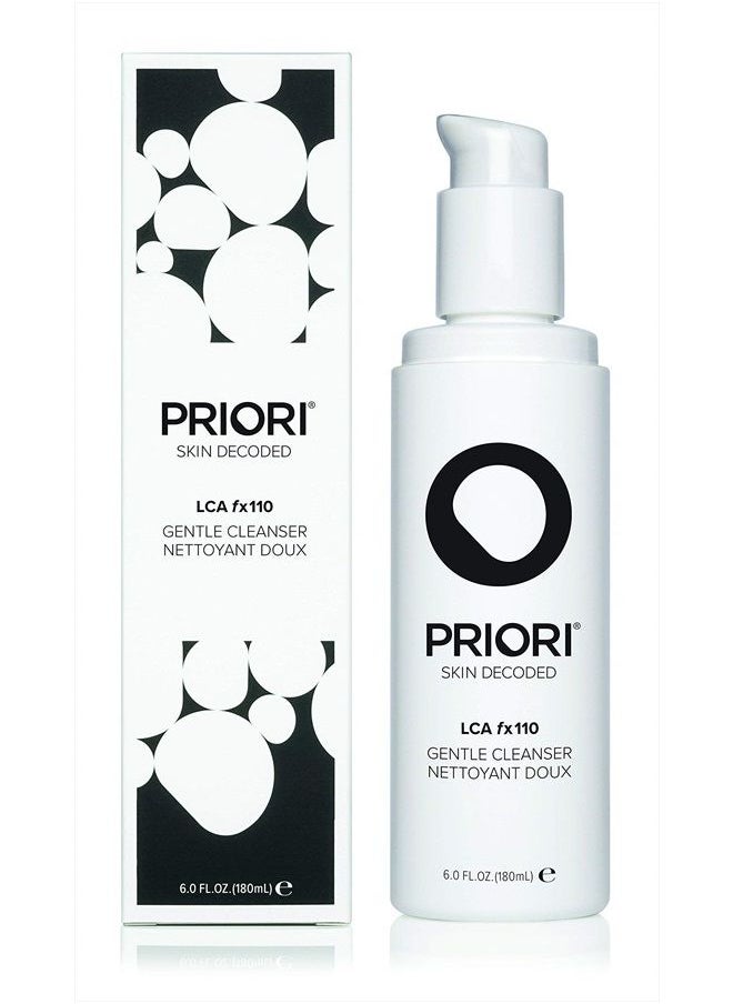 PRIORI - Skincare Gentle Face Cleanser with Lactic Acid, Vitamins A, C, E Intense Hydration Light Exfoliation Women and Men All Skin Types Fragrance Free Dermatologist Tested 6 fl oz - Image 1