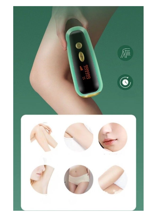 KUYING أداة إزالة الشعر بالليزر المنزلية، آلة كشط وحلاقة شعر الشفاه والإبط في الجسم بالكامل، أداة إزالة الشعر بالنقاط الجليدية المخصصة للرجال والنساء  - Image 3