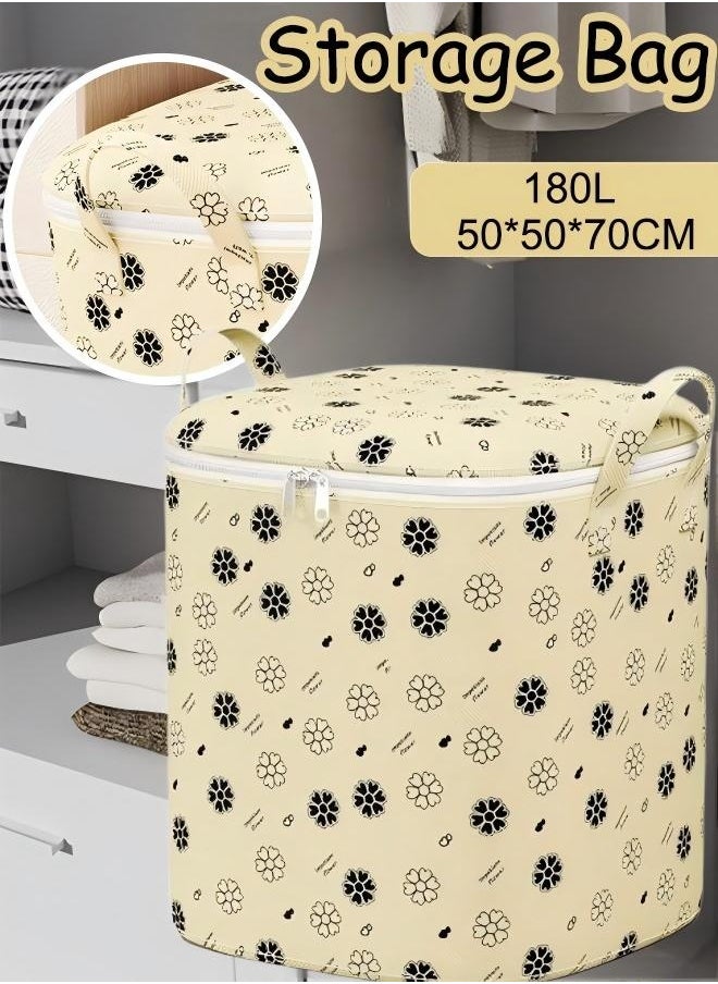 Generic - 180L Large Storage Bag  clothes storage box storage bags Waterproof Clothing Storage  cupboards for clothes Closet Organizers Storage Containers  Zipper Bag Handle Zipper Design  for Clothing Blanket Comforters Bed Sheets Pillows and Toys - Image 1