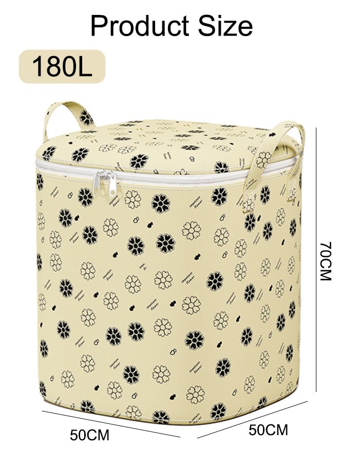 Generic - 180L Large Storage Bag  clothes storage box storage bags Waterproof Clothing Storage  cupboards for clothes Closet Organizers Storage Containers  Zipper Bag Handle Zipper Design  for Clothing Blanket Comforters Bed Sheets Pillows and Toys - Image 1