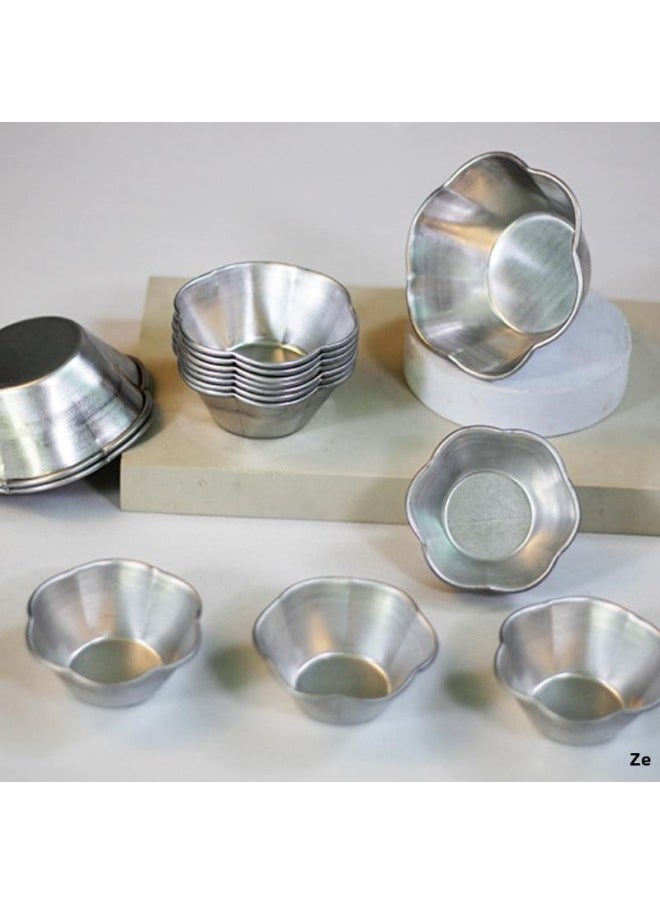 Generic 烘焙蛋糕工具六边梅花模具蛋糕模铝制糕点模具葡挞盏蛋挞模果冻模-规格:小号  - Image 4