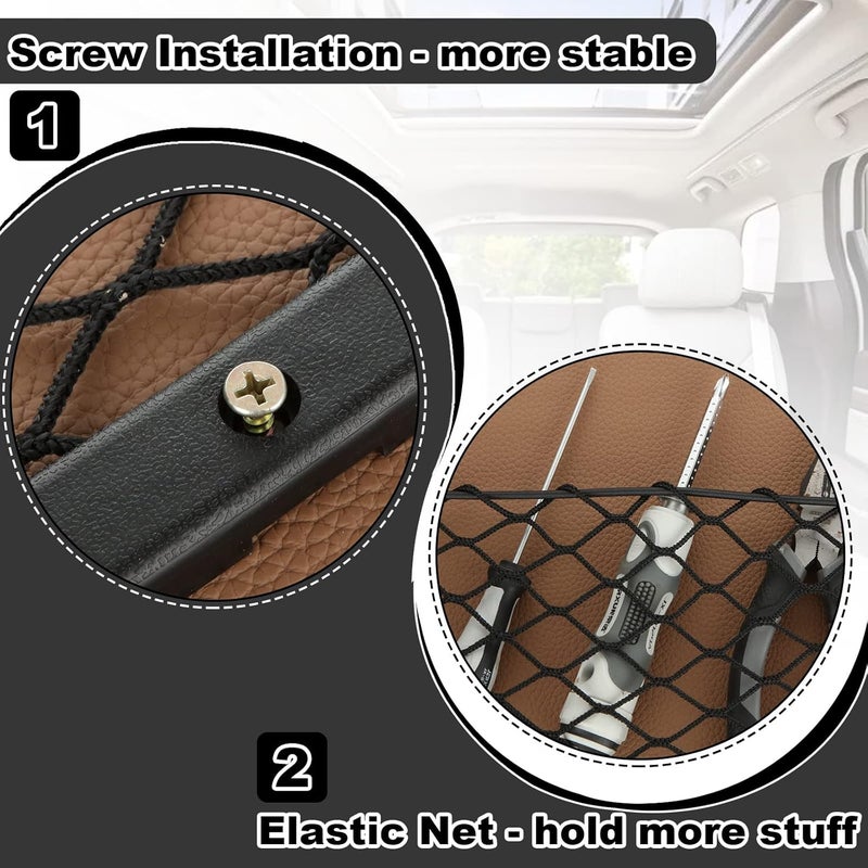 MIVIDE 6 Pack 36x18CM Storage Nets for Campervans, Cargo Nets for Van, Elastic Mesh Car Storage Net, Campervan Storage Net, Trunk Car Storage Solutions Accessories for Phone Storage Modern practical shape - Image 5