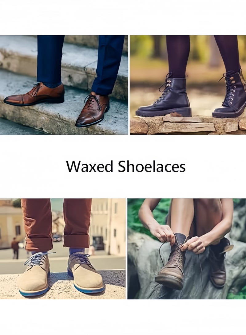 3-Pairs Waxed Round Shoe Laces for Men Women Leather Shoes Winter Martin Boots Brown - Image 5