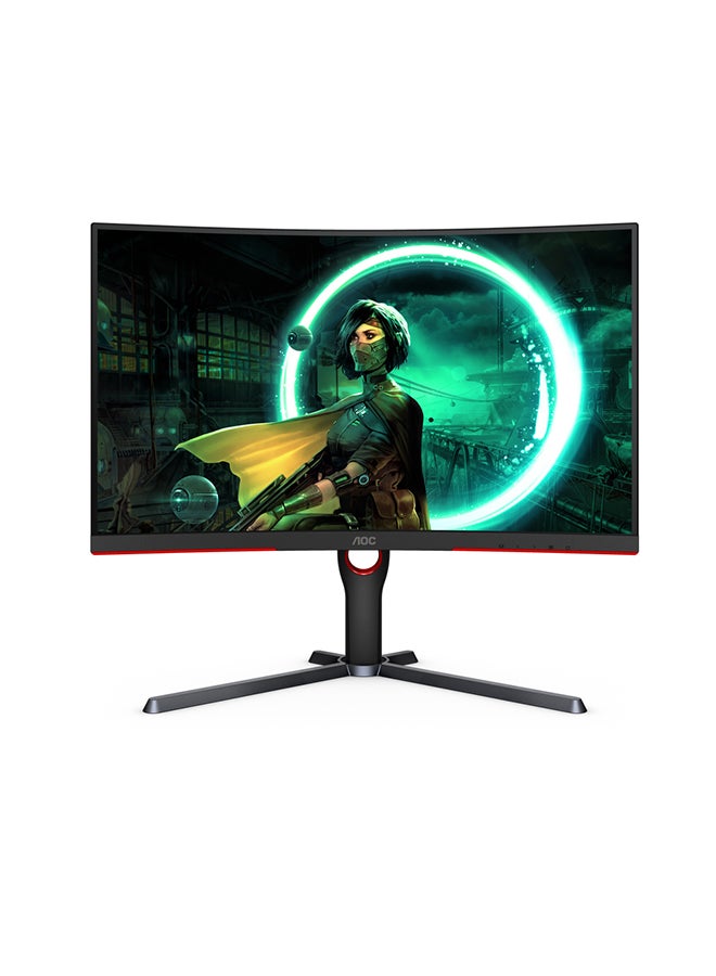 AOC CQ27G3Z 27-Inch (VA / 1000R) Curved Gaming Monitor, Quad HD (2560 x 1440), 240Hz, 0.5ms, HDR 10 Visual, HDMI 2.0 x 2 DisplayPort 1.4 x 2, Adaptive Sync Anti-tearing Technology Black/Red - Image 2