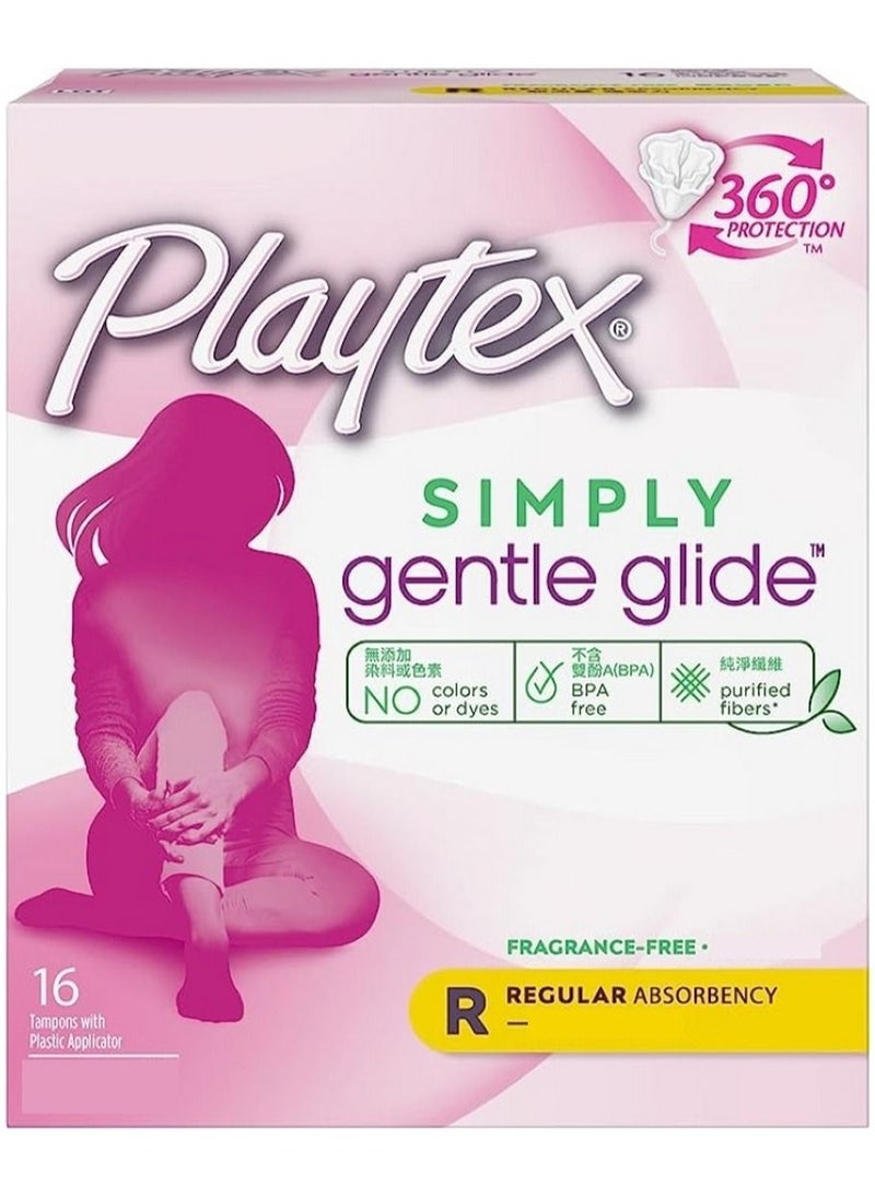 playtex - Simply Gentle Glide Regular Absorbency 16 Tampons - Image 1