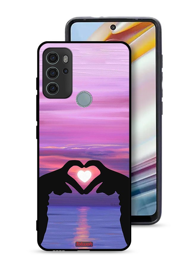 Tolwak Motorola Moto G60S Protective Case Cover Heart Moon - Image 1