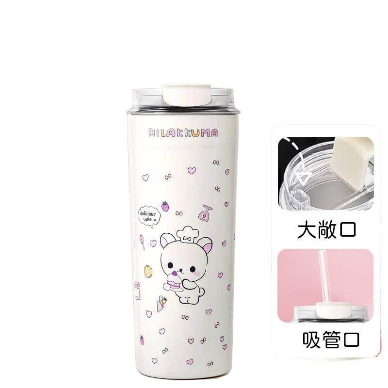 كوب قهوة بغطاء بشفاط من ستانلس ستيل، 350 ml، مناسب للتنقل مع غطاء بقشة من الستانلس ستيل - Image 3