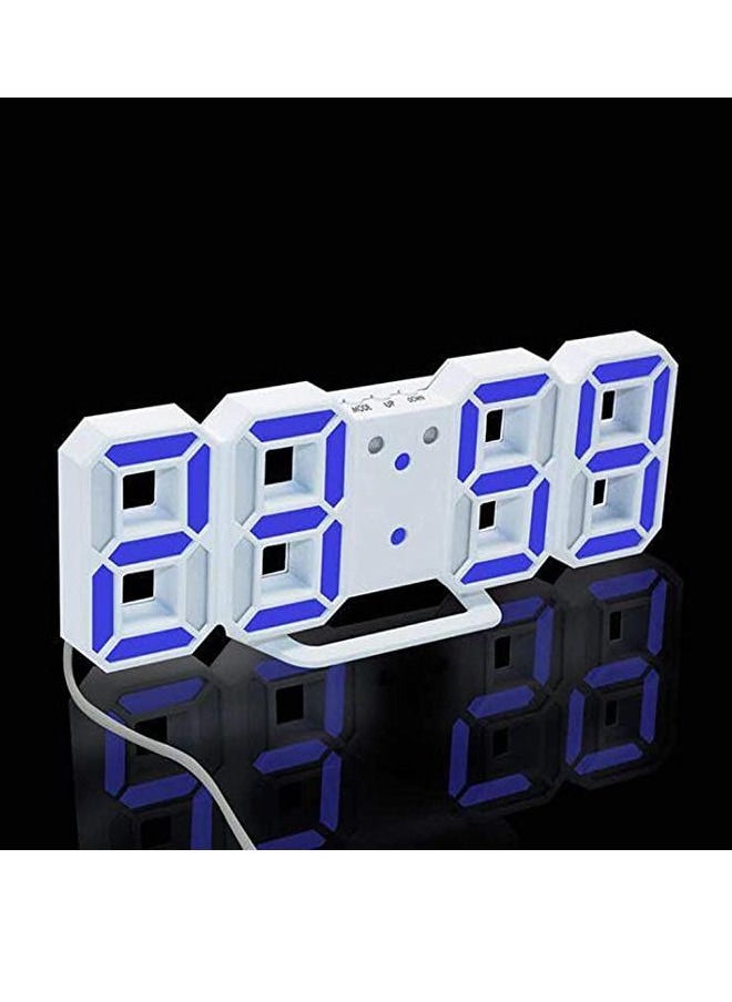 PADOM - Padom 3D Multi Functional LED Digital Alarm Clock White Body Blue Light - Image 1