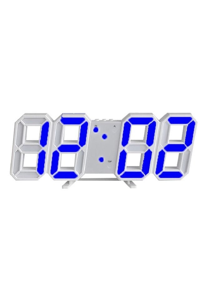 PADOM - Padom 3D Multi Functional LED Digital Alarm Clock White Body Blue Light - Image 1