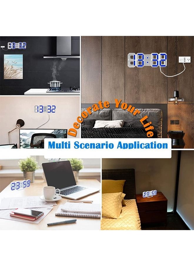 PADOM - Padom 3D Multi Functional LED Digital Alarm Clock White Body Blue Light - Image 1