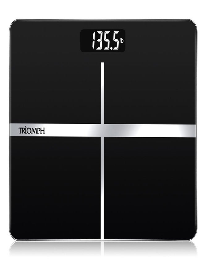 Triomph Precision Digital Body Weight Bathroom Scale with Backlit Display, Step-On Technology, 400 lbs Capacity and Accurate Weight Measurements, Black - Image 1