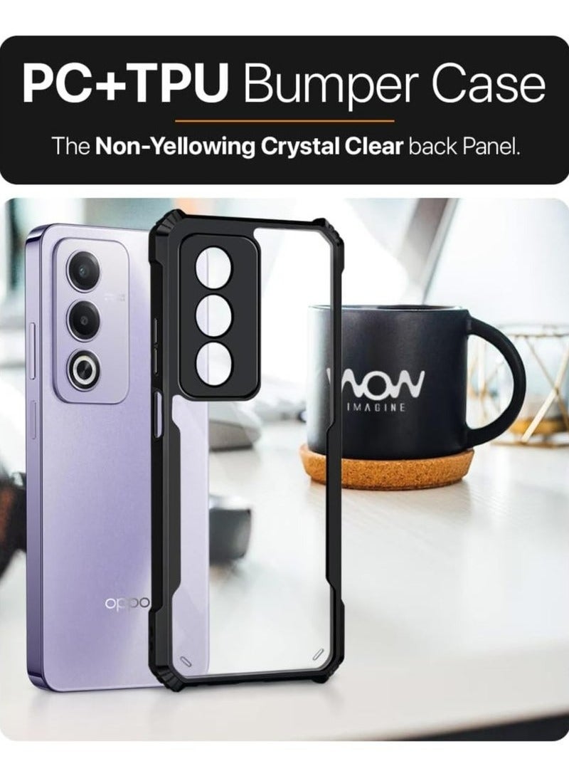 OPPO A3 Pro 5G Case Cover, Ultra-Thin Lightweight Cover Soft TPU Bumper, Acrylic Clear Back Mobile Phone Case Cover For OPPO A3 Pro 5G, Black - Image 2