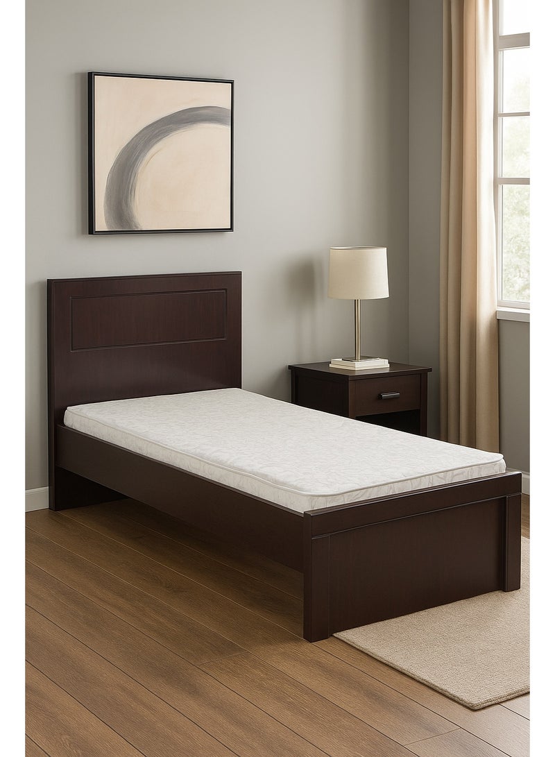 اي اف تي إطار سرير فردي أنيق مصنوع من مادة MDF - لمسة نهائية باللون البني الماهوجني، بطول 197 سم وعرض 95 سم، تصميم لوح أمامي مرتفع للراحة والمتانة. بني ماهوجني (عرفان) - Image 2