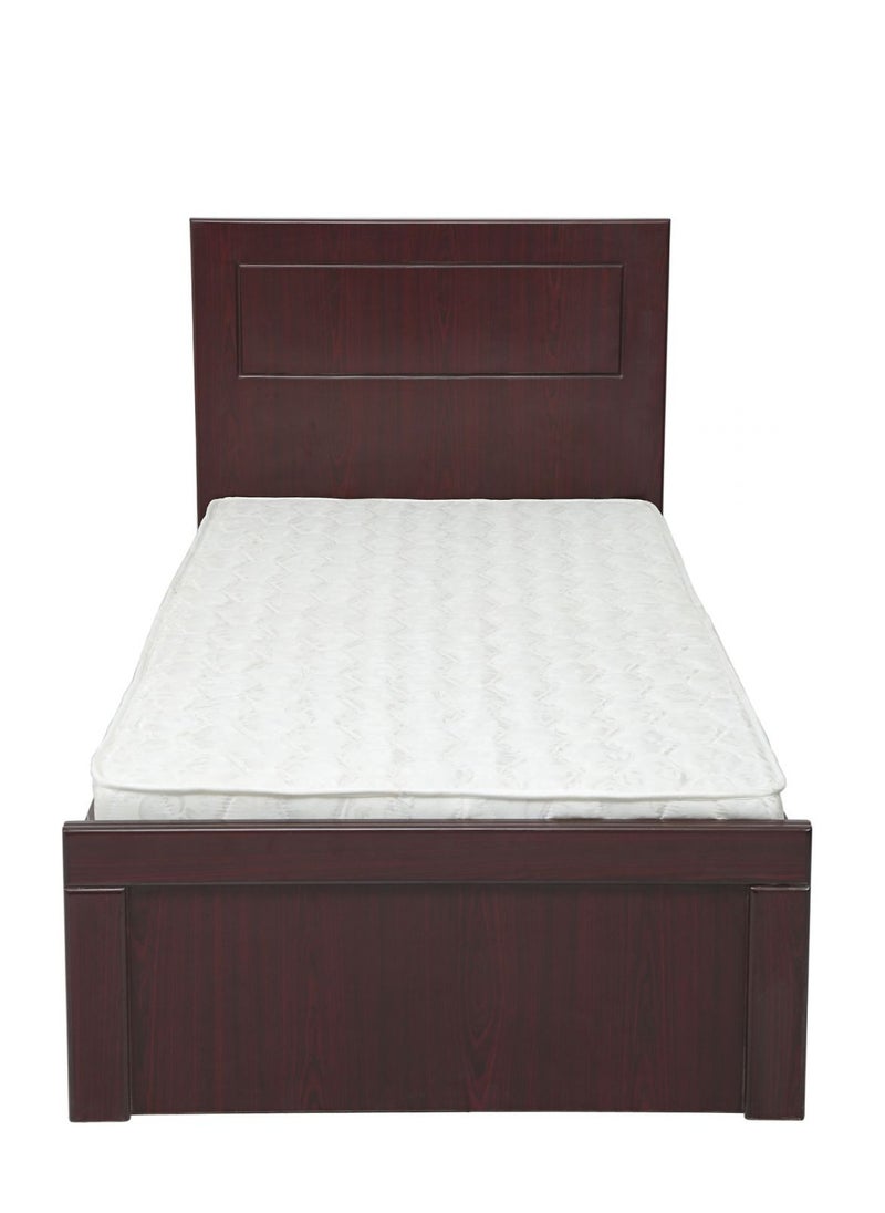 AFT Elegant Single Bed Frame with MDF Construction - Mahogany Brown Finish, 197 cm Length x 95 cm Width, High Headboard Design for Comfort and Durability. Mahogany Brown (ARFAN)  - Image 2