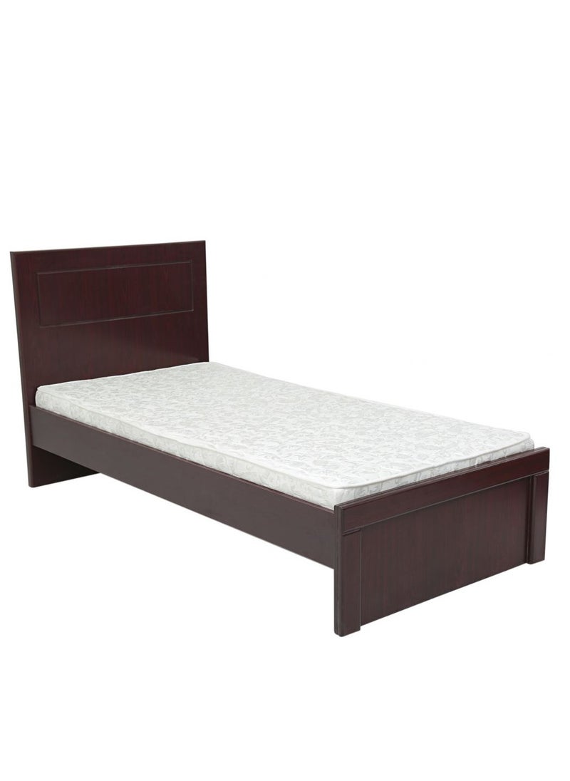 AFT Elegant Single Bed Frame with MDF Construction - Mahogany Brown Finish, 197 cm Length x 95 cm Width, High Headboard Design for Comfort and Durability. Mahogany Brown (ARFAN)  - Image 4
