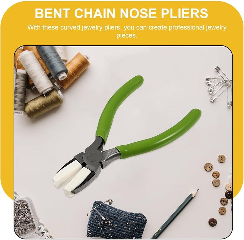 ملاقط ذات فك مسطح من النايلون مصغرة من الفولاذ الكربوني أداة دقيقة لصنع المجوهرات لتشكيل الأسلاك والخرز - Image 4