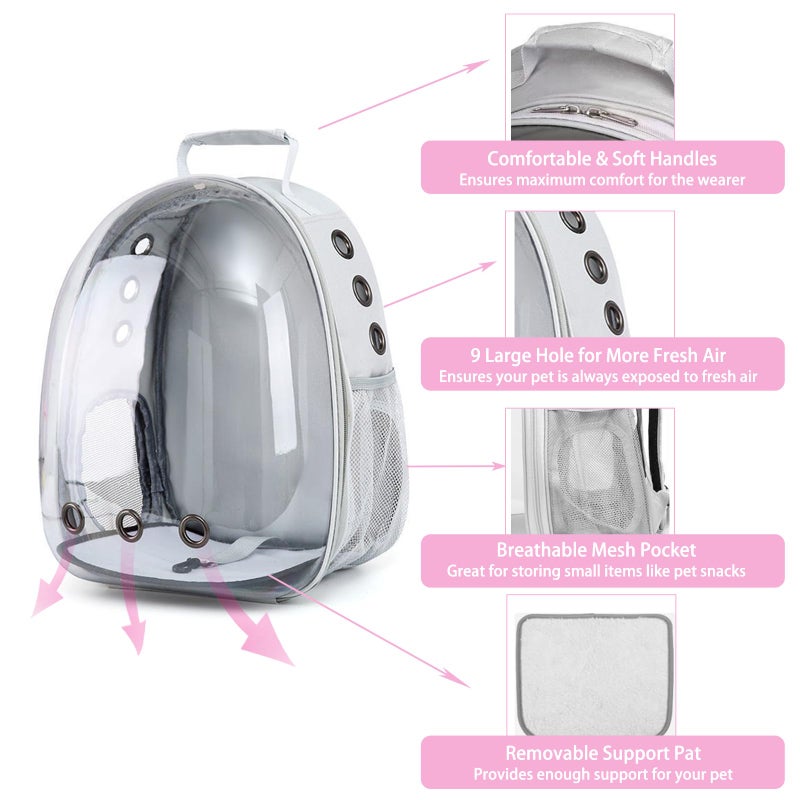 CUTENNIOU Small Pet Carrier Backpack Rabbit Carrier with Harness Vest Stretchy Elastic Leash Large Breathable Pet Carrier Airline Approved for Bunny Guinea Pig Ferret Hedgehog Kitten Travel Walking - Image 3