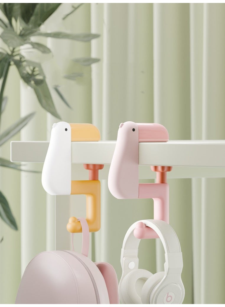 HOMESTAR Thinking Duck Bookbag Hook – Innovative No Drill Desk Side Hanger For Bags, Hats & Coats | Secure Mechanical Spiral Lock & Anti-Slip TPR Pad | Durable ABS+TPR Material | Stylish Pink, White & Black Colors | Space-Saving Organizer For Home, Office & Dorm - Image 3