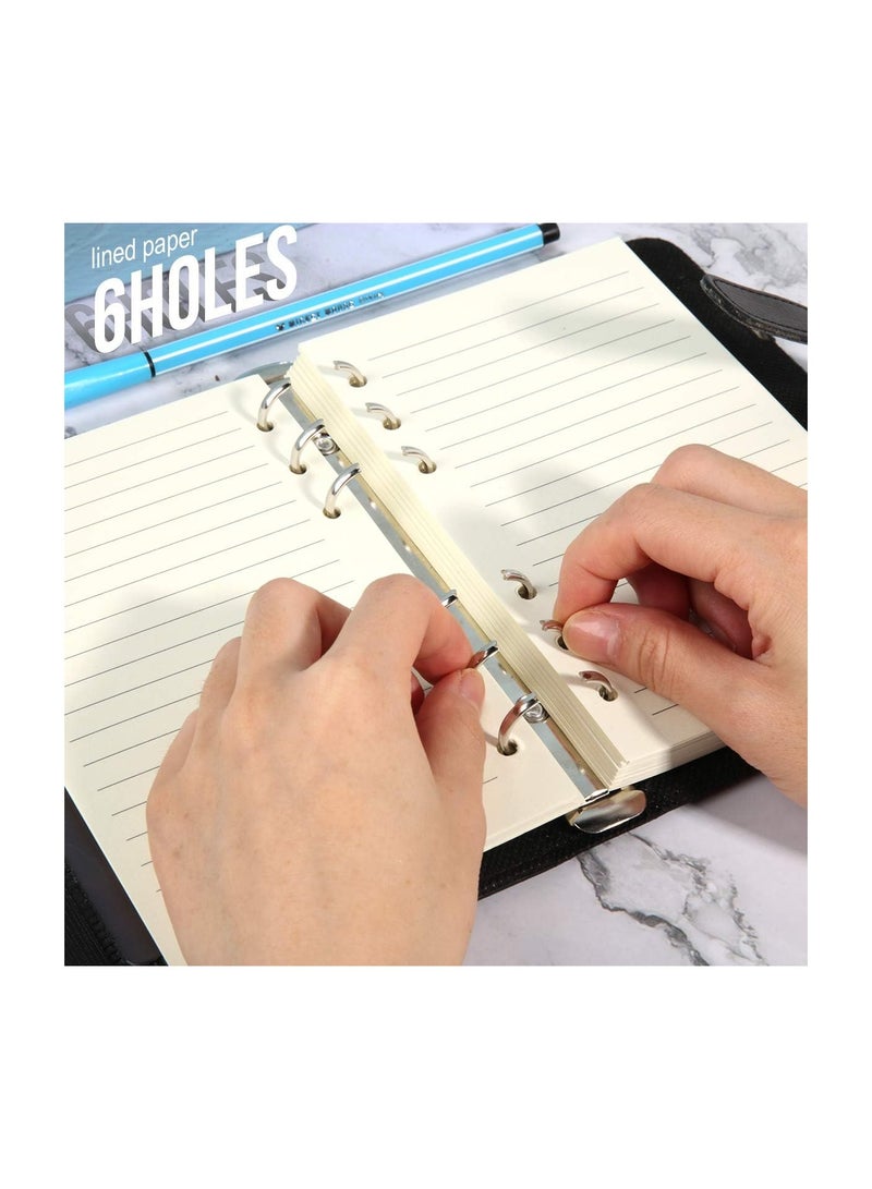 A6 Refillable Journal Inserts - 320 Pages of Lined and Blank Paper, 6-Hole Filler Sheets, 2 Packs (80 Sheets Each) for Leather Binders and Notebooks. Perfect for Note-Taking and Journaling. - Image 3