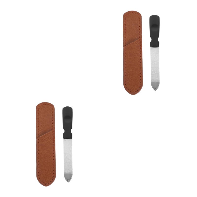 2 Sets Of Nail Files Fingernail Files Manicure Files Portable Nail Files Stainless Steel Nail Buffer Women Nail Files Travel Nail Files Nail Trimming Tool - Image 1