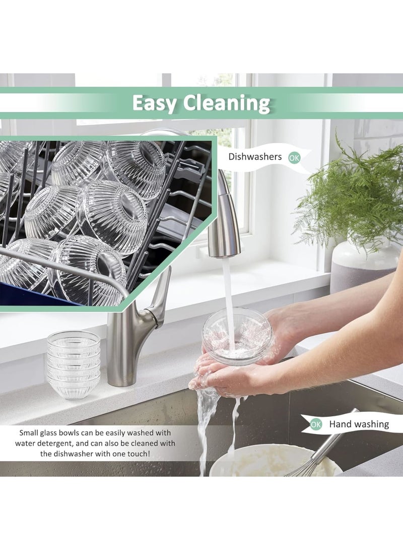 SYOSI أوعية تحضير زجاجية، أطباق صلصة صغيرة شفافة سعة 2.5 أونصة، أوعية صغيرة قابلة للتكديس لتغميس التوابل والصلصات والحلويات والمكونات للاستخدام في الطهي أو التقديم، 20 قطعة - Image 5