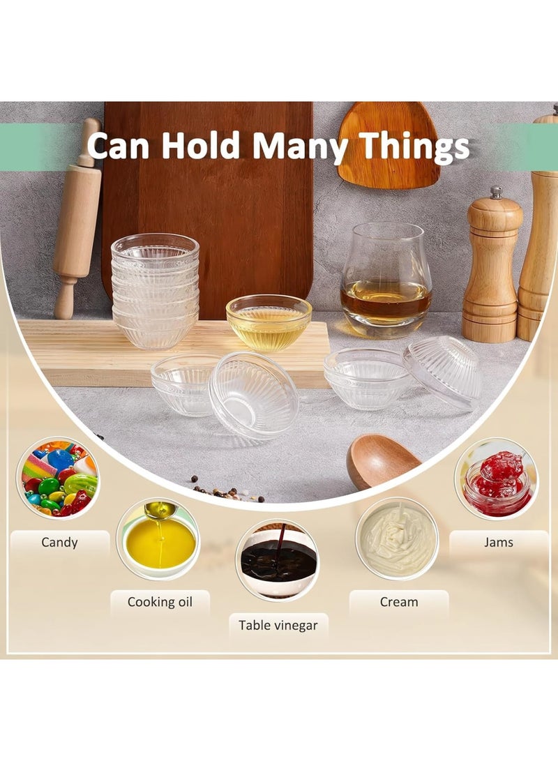 SYOSI أوعية تحضير زجاجية، أطباق صلصة صغيرة شفافة سعة 2.5 أونصة، أوعية صغيرة قابلة للتكديس لتغميس التوابل والصلصات والحلويات والمكونات للاستخدام في الطهي أو التقديم، 20 قطعة - Image 4