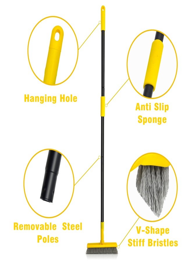 DALIPER 2 in 1 Grout Brush with 49.6" Long Handle, Swivel Grout Cleaning Brush V-Shape Grout Line Scrubber, 180°Rotatable Shower Tile Scrub with Stiff Bristle for Deep Cleaning Shower and Corner - Image 5