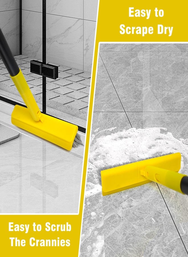 DALIPER 2 in 1 Grout Brush with 49.6" Long Handle, Swivel Grout Cleaning Brush V-Shape Grout Line Scrubber, 180°Rotatable Shower Tile Scrub with Stiff Bristle for Deep Cleaning Shower and Corner - Image 4