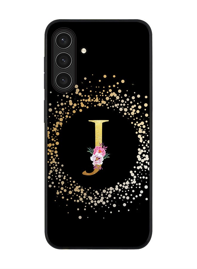 Stylizedd For Samsung Galaxy A26 5G Case,Slim fit Camera Protection, Shockproof Thin Phone cover  - Custom Monogram Floral - J ( Black ) - Image 1