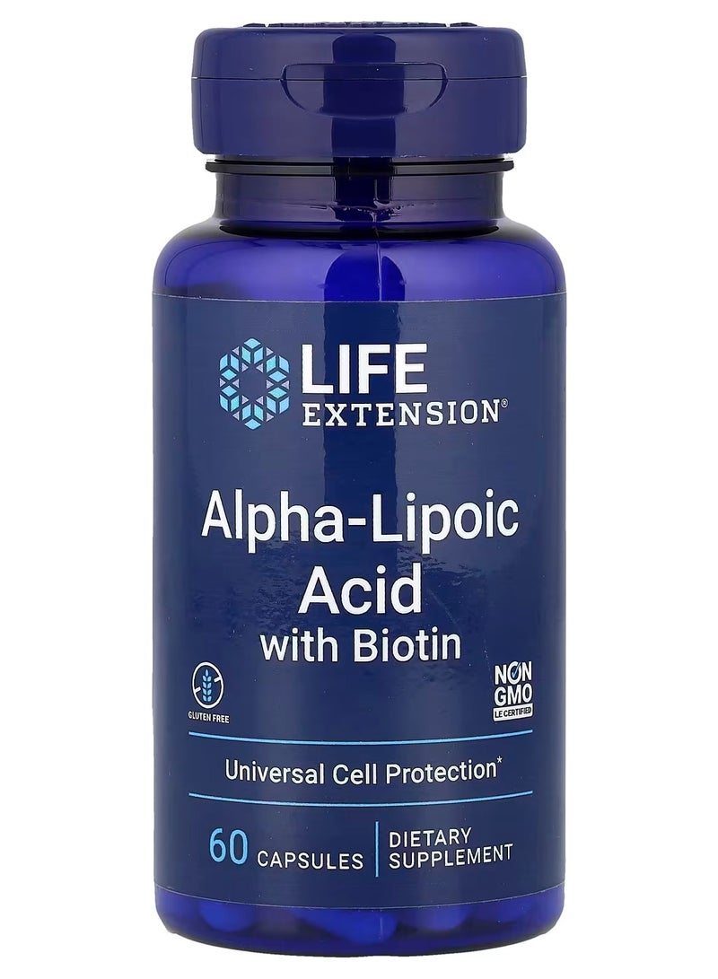 Life Extension, Alpha-Lipoic Acid with Biotin, 60 Capsules - Image 1