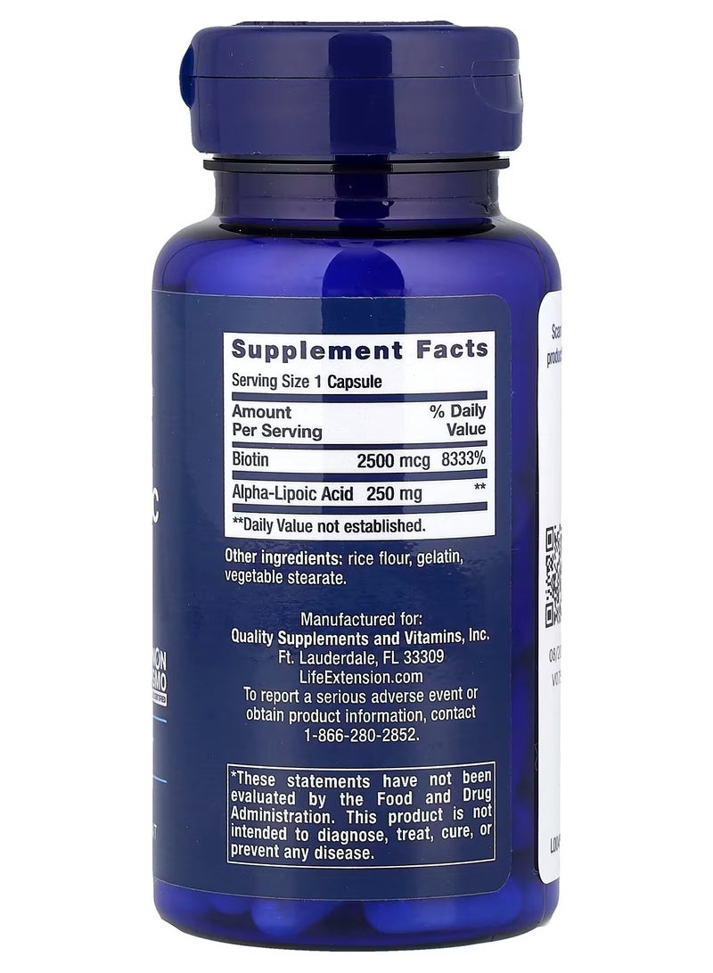 Life Extension, Alpha-Lipoic Acid with Biotin, 60 Capsules - Image 2