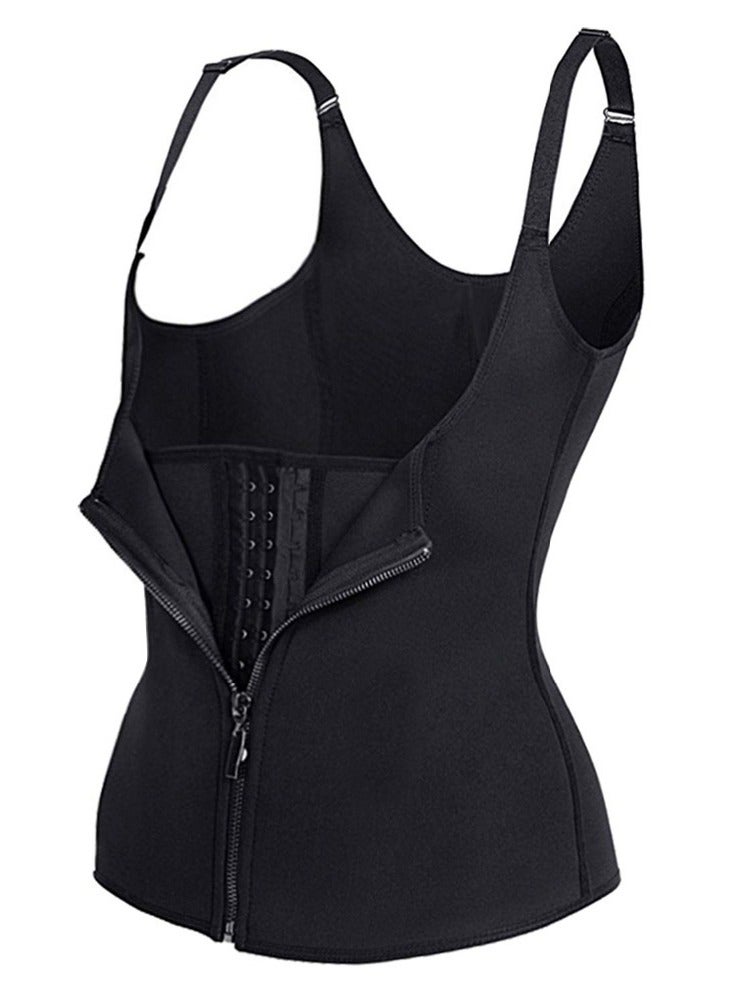 Womens Sports Fitness Zipper Waist Trainer Vest Belt Tummy Control Gym Tank Top Corset Shapewear For Women Or Men - Image 2