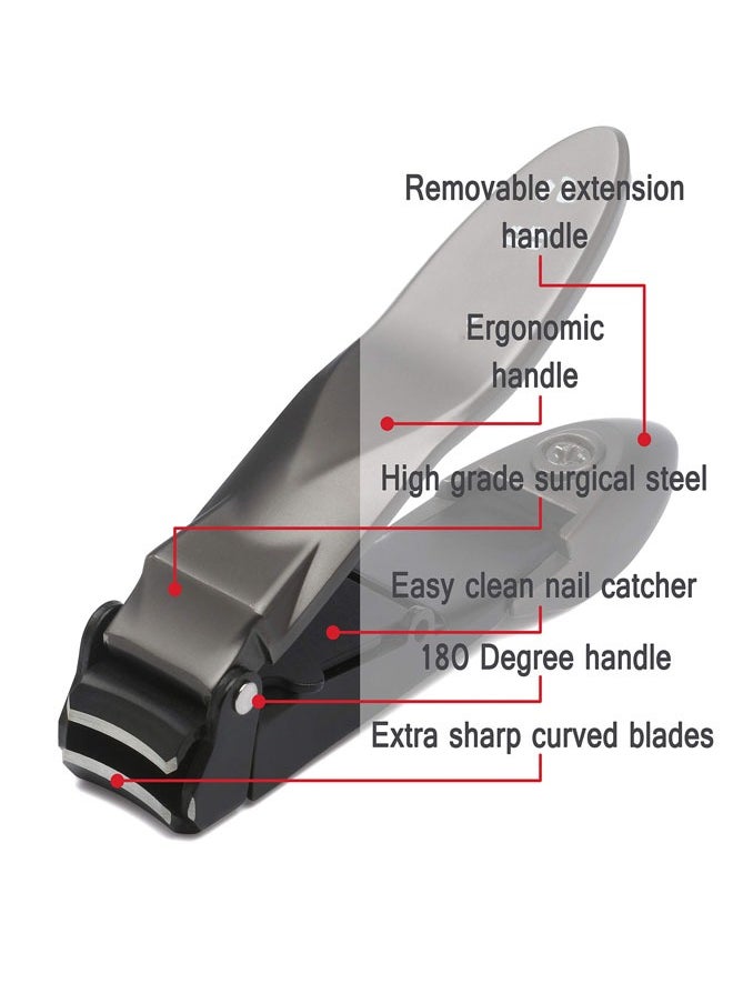 GUTCHE - Nail Clippers  Catcher - Razor-Sharp Heavy Duty Self-Collecting Nail Cutters with Ergonomic Lever Keep Fingernails and Toenails Impeccably Manicured - Includes Holster - Image 1