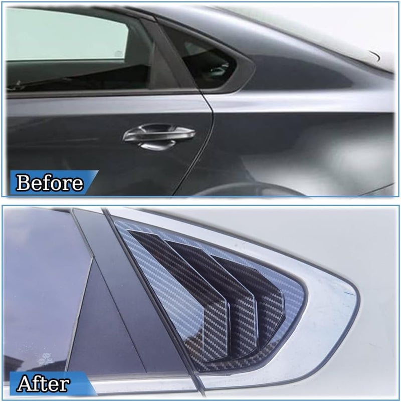 Rear Window Vent Shades Black - Sleek Sun Protection Window Visors for Kia Forte Vehicle Interiors - Image 3