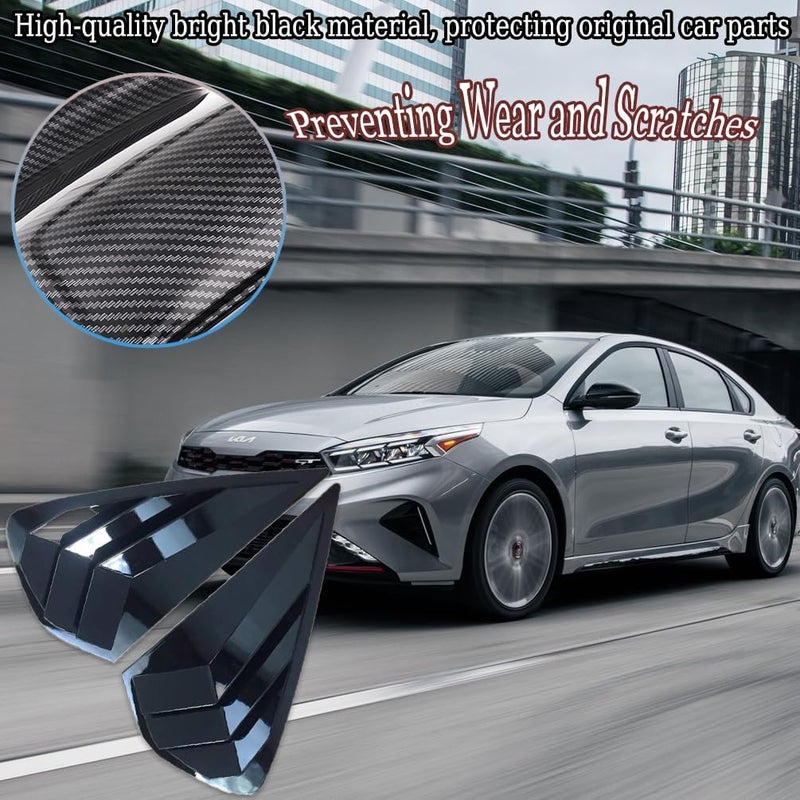 Rear Window Vent Shades Black - Sleek Sun Protection Window Visors for Kia Forte Vehicle Interiors - Image 4