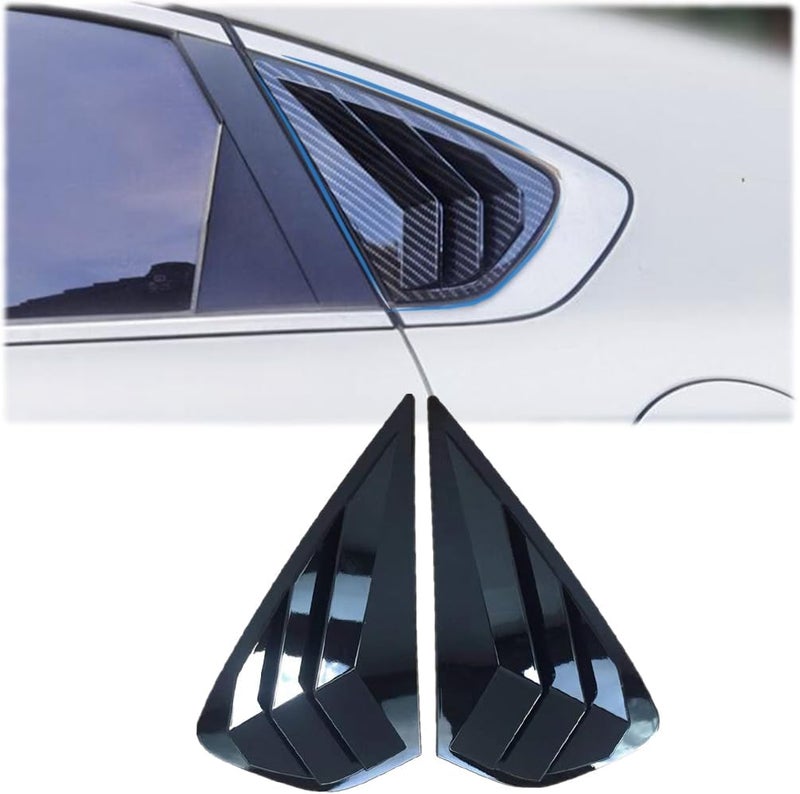 Rear Window Vent Shades Black - Sleek Sun Protection Window Visors for Kia Forte Vehicle Interiors - Image 1