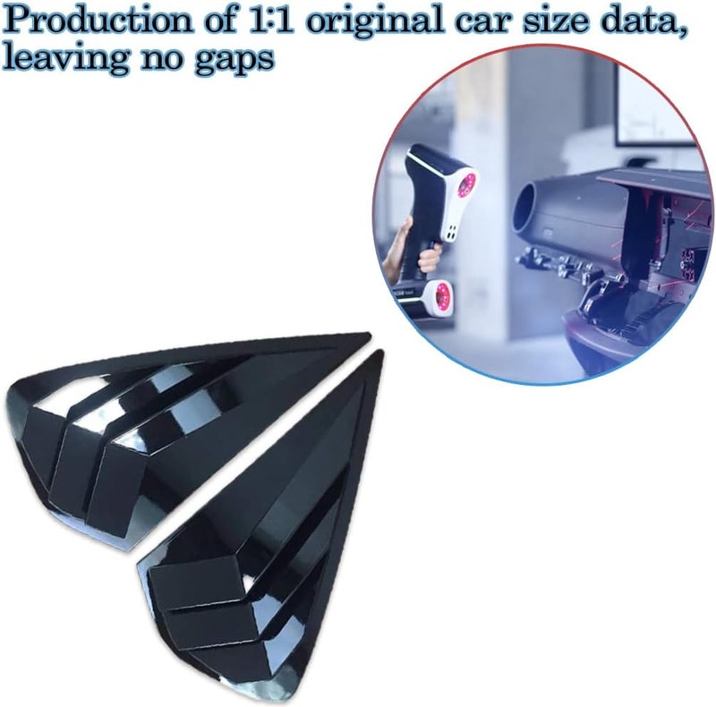 Rear Window Vent Shades Black - Sleek Sun Protection Window Visors for Kia Forte Vehicle Interiors - Image 5