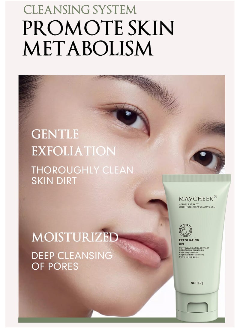 Herbal Extract Exfoliating Gel, Deep Cleansing Facial 50g