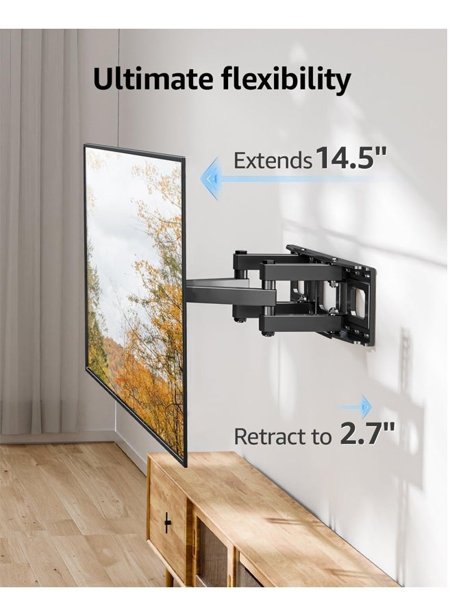 TV Wall Mount for 32-65 Inch Flat Curved LED LCD Screen TVs Full Motion TV Mount, Tilt Swivel Extension Wall Mount TV Bracket with Dual Articulating Arms, Max VESA 400x400mm, Holds up to 99lbs - Image 4