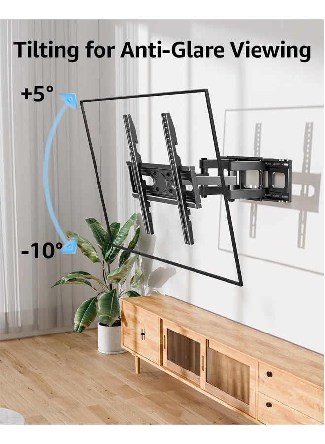 TV Wall Mount for 32-65 Inch Flat Curved LED LCD Screen TVs Full Motion TV Mount, Tilt Swivel Extension Wall Mount TV Bracket with Dual Articulating Arms, Max VESA 400x400mm, Holds up to 99lbs - Image 3