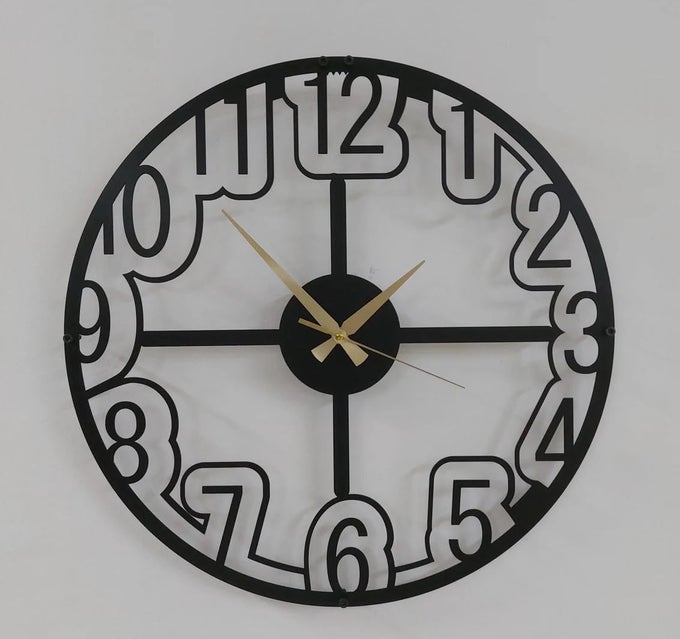 MATERIAL METAL WALL CLOCK BIG SIZE WALL CLOCK MODERN CLOCKS FOR LIVING ROOM STYLISH WALL CLOCKS FOR HOME ANTIQUE BIG SIZE MODERN WALL WATCH FOR HOME DECORBLACK40 CM DA135