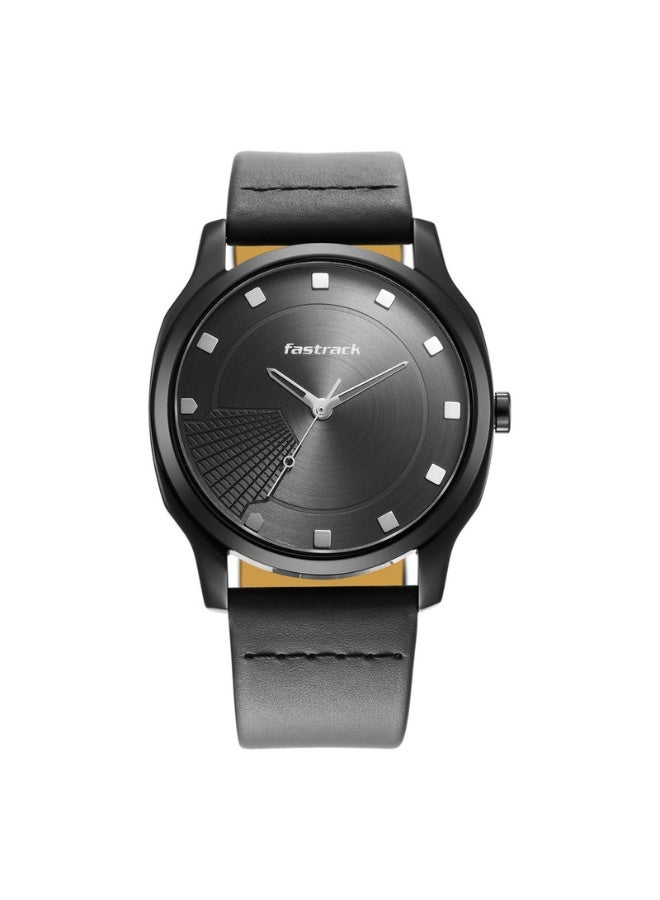 fastrack 3255NL01 Stunners Analog Watch for Men – Anthracite Dial, Black Leather Strap, Quartz Movement - Image 1