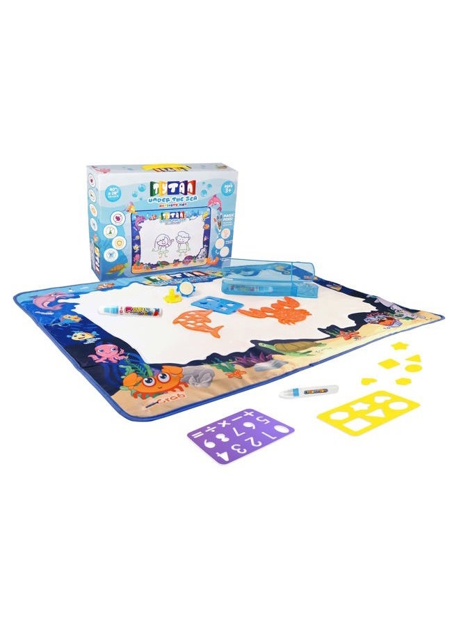 Tytan Under-The-Sea Doodle Mat, Self-Cleaning Activity Mat, Water-Powered Magic Pens, Colors Disappear After 5-10 Minutes, Endless Doodling & Fun, Foldable, Creative Play, Imagination, Ages 3+ - Image 1